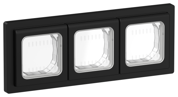 IEK FLITE Рамка 3-местная IP55 Рпро-3-55-ФлЧ черный IEK, FI-M30-32-55-K02