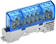 TEKFOR Шина N "ноль" изолированная на универсальном держателе 8х12-8-С IEK, TF-NN20-08-KL-K07