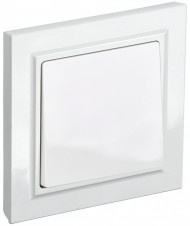 BRITE Выключатель 1-клавишный 10А в сборе ВСР10-1-0-БрБ белый , BR-V10-0-10-K01-F