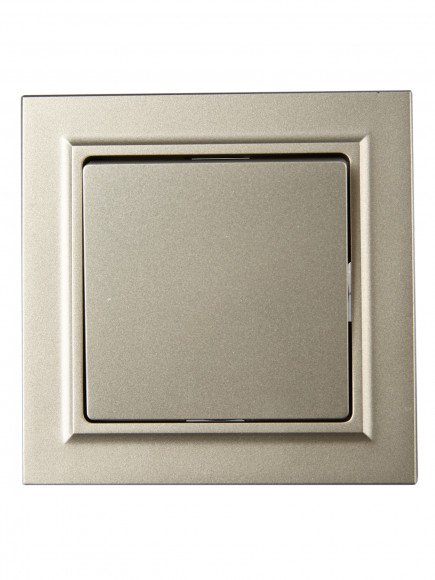 IEK BRITE Выключатель 1-клавишный 10А в сборе ВСР10-1-0-БрШ шампань , BR-V10-0-10-K37-F