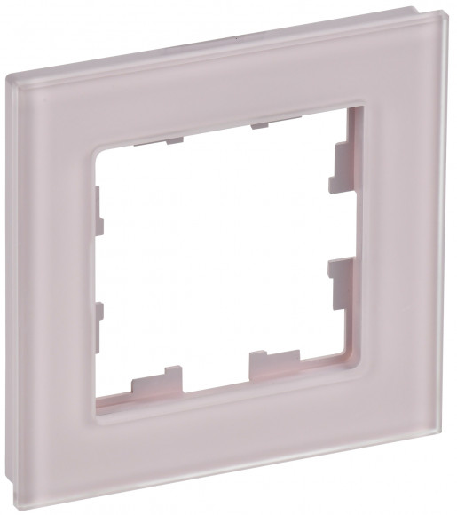 IEK BRITE Рамка 1-местная РУ-1-2-Бр стекло розовый матовый IEK, BR-M12-G-31-K14