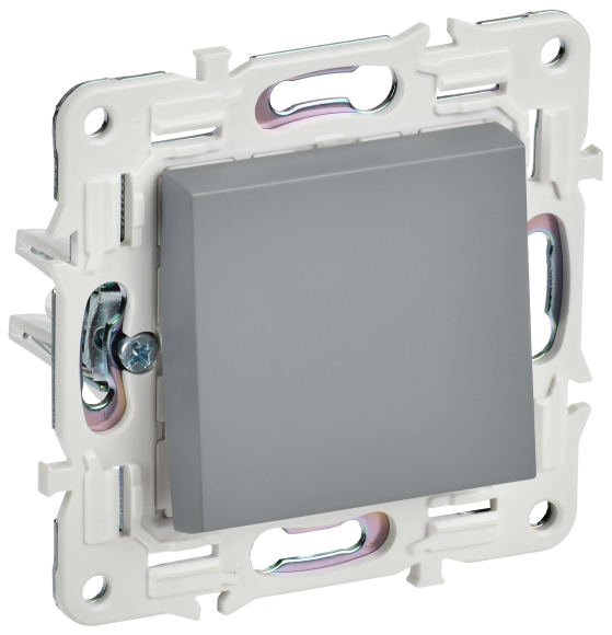 IEK SKANDY Выключатель 1-клавишный проходной 10А SK-V02Gr серый , SK-V12-0-10-K03