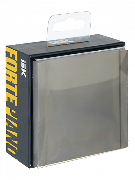 IEK FORTE&PIANO Выключатель 1-клавишный перекрестный 10А FP512 сталь , FP-V13-0-10-1-K46