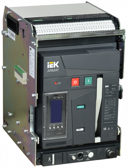 IEK ARMAT AR-A2C TY06 3P W HR/VR Выключатель автоматический воздушный 55кА расцепитель TY 630А 3P выдвижной с аксессуарами ~220-240В: реле отключения, реле включения, моторный привод IEK, AR-ACB-3VA-055-0630A-TYCF