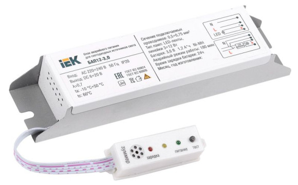 IEK Блок аварийного питания БАП12-3,0 для LED IEK, LLVPOD-EPK-12-3H
