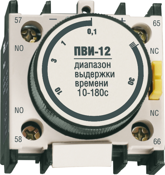 IEK Приставка ПВИ-12 задержка на включение 10-180сек 1NO+1NC IEK, KPV10-11-2