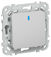 FLITE Выключатель 1-клавишный проходной с индикацией 10А ВС61-1-1-ФлА алюминий IEK, FI-V12-1-10-1-K47