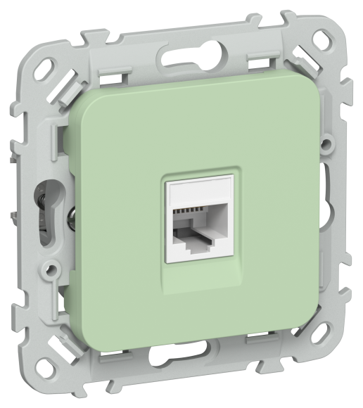 IEK FLITE Розетка компьютерная RJ45 категория 6 UTP РК6-1-0-ФлФ фисташковый IEK, FI-K12-2-K93