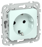 FLITE Розетка с заземлением без защитных шторок безвинтовое крепление 16А РС11-1-ФлХЛ холодный лед IEK, FI-R11-16-1-K94