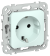 IEK FLITE Розетка с заземлением без защитных шторок безвинтовое крепление 16А РС11-1-ФлХЛ холодный лед IEK, FI-R11-16-1-K94