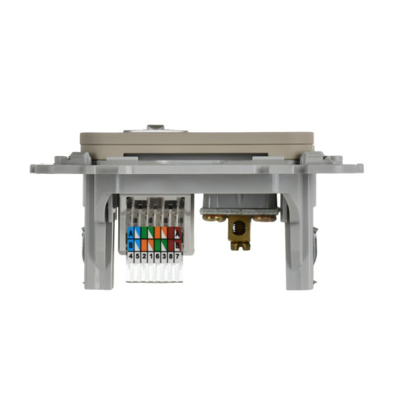 IEK FLITE Розетка 2-местная RJ45/TV категория 5Е UTP РКТВ5е-2-0-ФлЛ льняной IEK, FI-AK22-1-K88