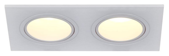 IEK LIGHTING Светильник 4102 встраиваемый под лампу 2хMR16 квадрат пластиковый белый IEK, LT-UVB0-4102-GU05-2-K01