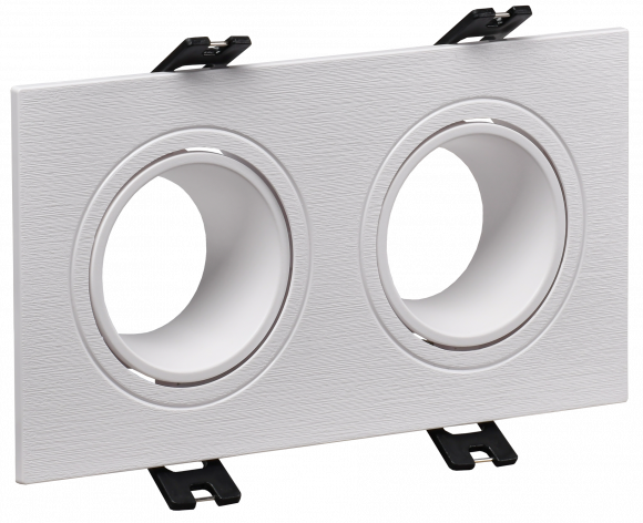 IEK LIGHTING Светильник 4102 встраиваемый под лампу 2хMR16 квадрат пластиковый белый IEK, LT-UVB0-4102-GU05-2-K01