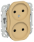 IEK FLITE Розетка 2-местная без заземления без защитных шторок безвинтовое крепление 10А РС02-1-ФлШм шамуа IEK, FI-R20-10-1-K89