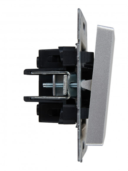 IEK BRITE Выключатель 1-клавишный 10А ВС10-1-0-БрА алюминий , BR-V10-0-10-K47