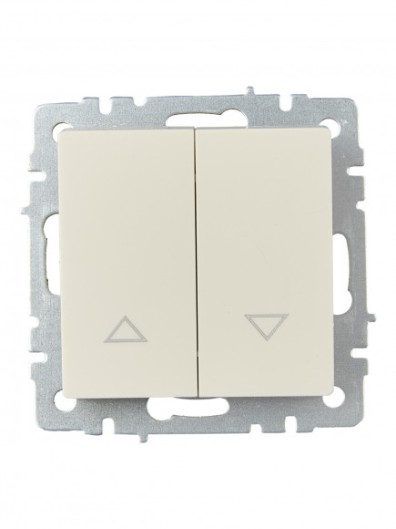 IEK BRITE Выключатель жалюзи 10А ВС10-1-5-БрКр бежевый , BR-V15-0-10-K10