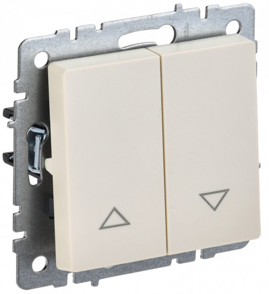 IEK BRITE Выключатель жалюзи 10А ВС10-1-5-БрКр бежевый IEK, BR-V15-0-10-K10