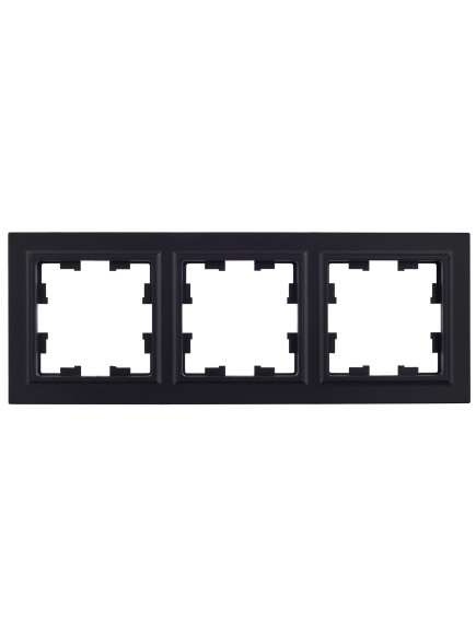 IEK BRITE Рамка 3-местная РУ-3-БрЧ черный , BR-M32-K02