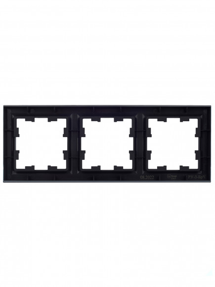 IEK BRITE Рамка 3-местная РУ-3-БрЧ черный , BR-M32-K02