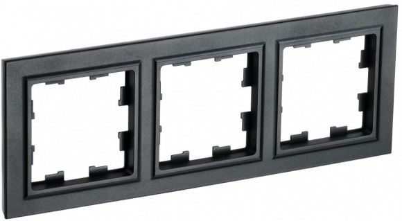 IEK BRITE Рамка 3-местная РУ-3-БрЧ черный IEK, BR-M32-K02