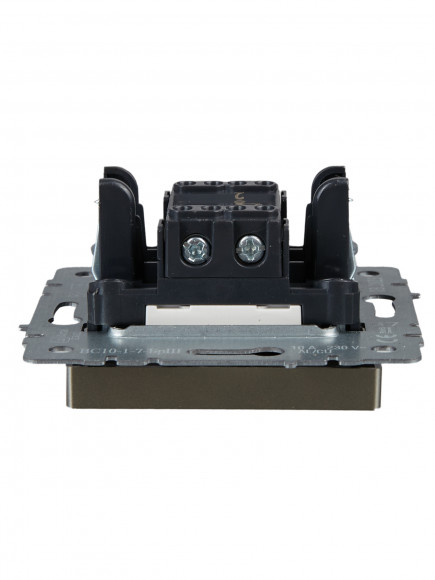 IEK BRITE Выключатель 1-клавишный проходной с индикацией 10А ВС10-1-7-БрШ шампань , BR-V12-1-10-K37