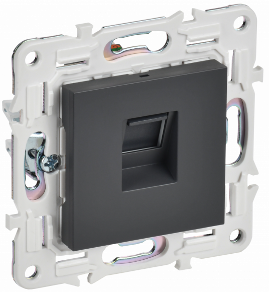 IEK SKANDY Розетка компьютерная RJ45 кат.5E SK-K01T титан IEK, SK-K10-1-K48