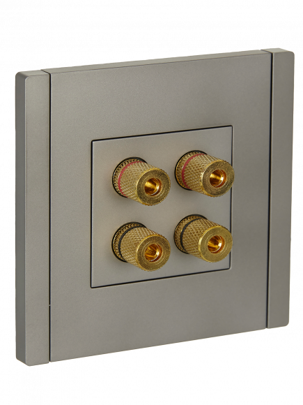 IEK FORTE&PIANO Аудиорозетка 4-местная FP539 сталь IEK, FP-S40-K46