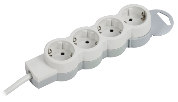 IEK STANDARD Удлинитель У04 4 места 2P+PE 1,5м 3х1,5мм2 16А белый IEK, 695006