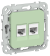 IEK FLITE Розетка 2-местная компьютерная RJ45 категория 5Е UTP РК5е-2-0-ФлФ фисташковый IEK, FI-K22-1-K93