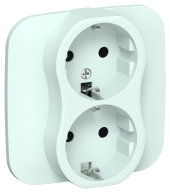 FLITE Розетка 2-местная с заземлением без защитных шторок безвинтовое крепление 16А РС12-1-А-ФлХЛ холодный лед IEK, FI-R21A-16-1-K94