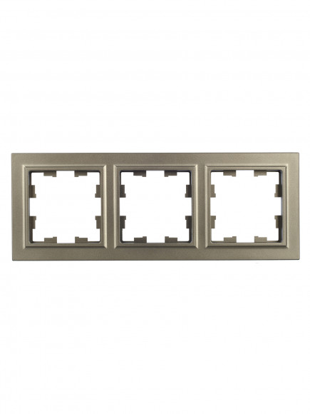 IEK BRITE Рамка 3-местная РУ-3-БрШ шампань , BR-M32-K37