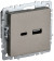IEK BRITE Розетка USB A+C 18Вт РЮ11-1-БрШ шампань IEK, BR-U22-018-K37