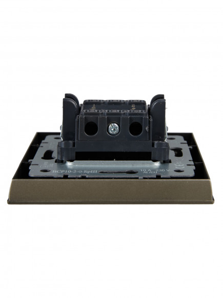 IEK BRITE Выключатель 2-клавишный 10А в сборе ВСР10-2-0-БрШ шампань , BR-V20-0-10-K37-F