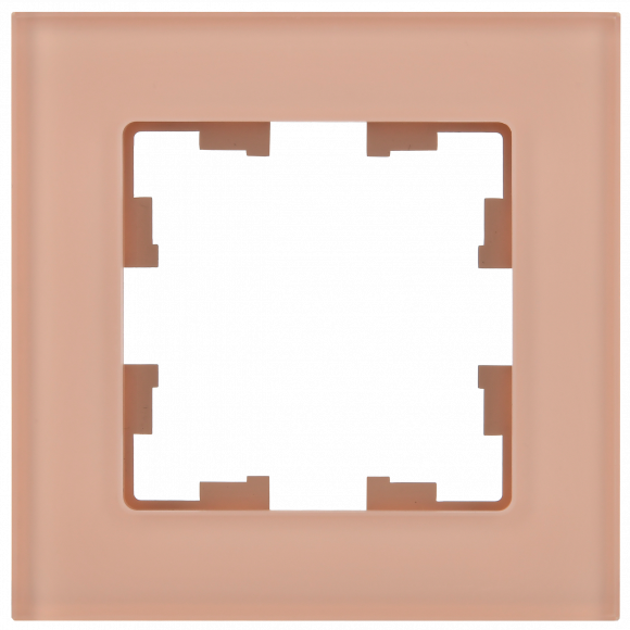 IEK BRITE Рамка 1-местная РУ-1-2-БрП стекло персиковый матовый , BR-M12-G-31-K96