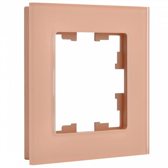 IEK BRITE Рамка 1-местная РУ-1-2-БрП стекло персиковый матовый , BR-M12-G-31-K96