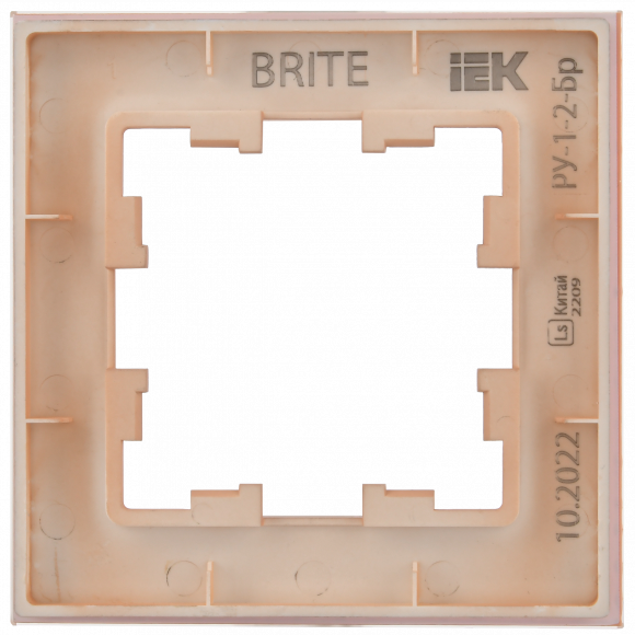 IEK BRITE Рамка 1-местная РУ-1-2-БрП стекло персиковый матовый , BR-M12-G-31-K96