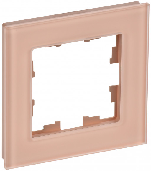 IEK BRITE Рамка 1-местная РУ-1-2-БрП стекло персиковый матовый IEK, BR-M12-G-31-K96
