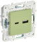 IEK SKANDY Розетка USB A+C 18Вт SK-R13G мятный , SK-U22-018-K06