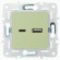 IEK SKANDY Розетка USB A+C 18Вт SK-R13G мятный , SK-U22-018-K06