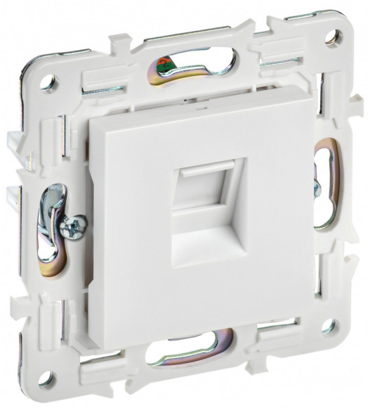 IEK SKANDY Розетка компьютерная RJ45 кат.5E SK-K01W арктический белый IEK, SK-K10-1-K01