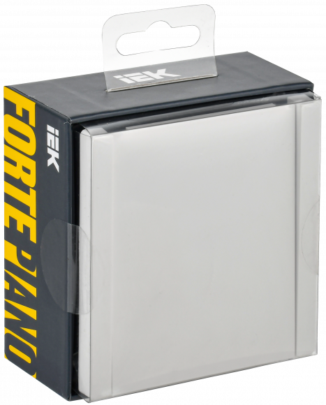 IEK FORTE&PIANO Розетка 1-местная с заземлением с защитными шторками и крышкой безвинтовое крепление 16А IP44 FP219 белый , FP-R16-16-1-44-K01