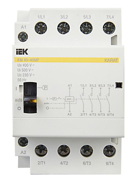 IEK Контактор модульный с ручным управлением КМ40-40МР AC KARAT IEK, MKK22-40-40