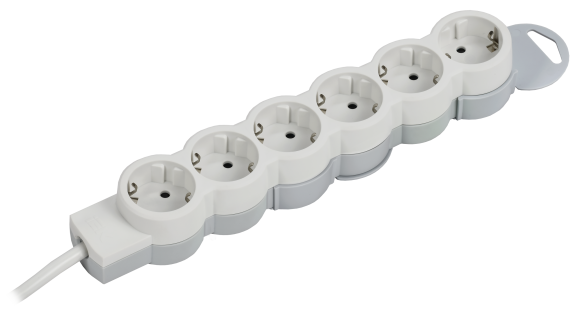 IEK STANDARD Удлинитель У06 6 мест 2P+PE 3м 3х1,5мм2 16А белый IEK, 695017