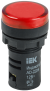 IEK Лампа AD22DS(LED)матрица d=22мм красный 12В AC/DC IEK, BLS10-ADDS-012-K04