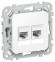 IEK FLITE Розетка 2-местная RJ45/RJ11 категория 5Е/3 UTP РКТ5е/3-2-0-ФлБ белый IEK, FI-KT22-1-K01