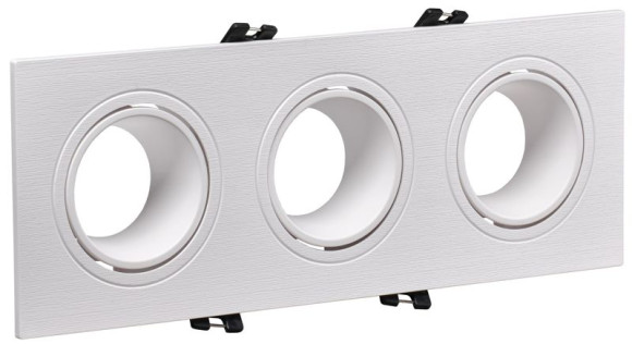 IEK LIGHTING Светильник 4103 встраиваемый под лампу 3хMR16 квадрат пластиковый белый IEK, LT-UVB0-4103-GU05-3-K01