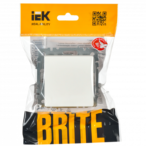 IEK BRITE Выключатель 1-клавишный 10А ВС10-1-0-БрБ белый IEK, BR-V10-0-10-K01