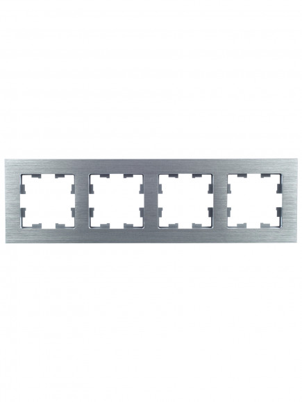 IEK BRITE Рамка 4 -местная РУ-4-1-БрА металл алюминий , BR-M42-M-K47
