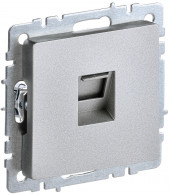 BRITE Розетка компьютерная RJ45 кат.6 РК11-БрА алюминий IEK, BR-K10-2-K47