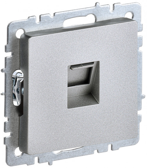 IEK BRITE Розетка компьютерная RJ45 кат.6 РК11-БрА алюминий IEK, BR-K10-2-K47